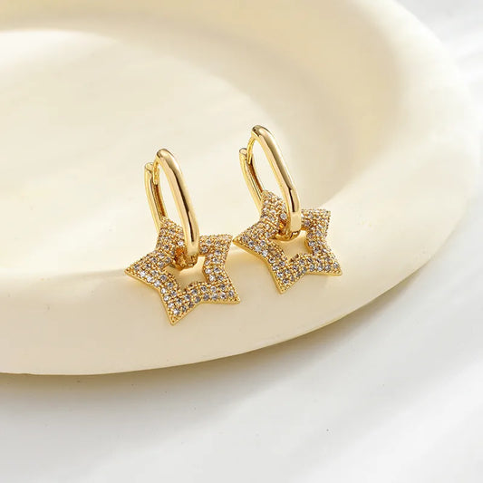 Aretes Estrella Cobre Circón