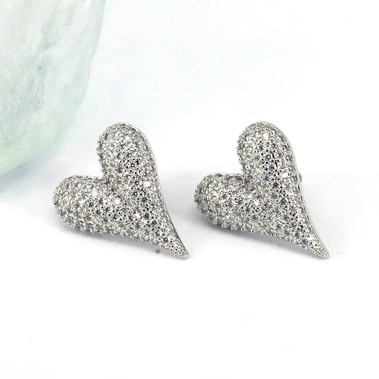 Aretes Corazón Cobre Circón