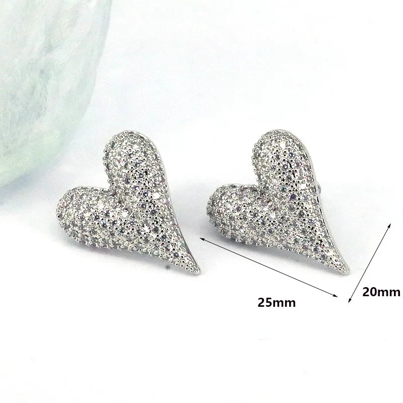 Aretes Corazón Cobre Circón