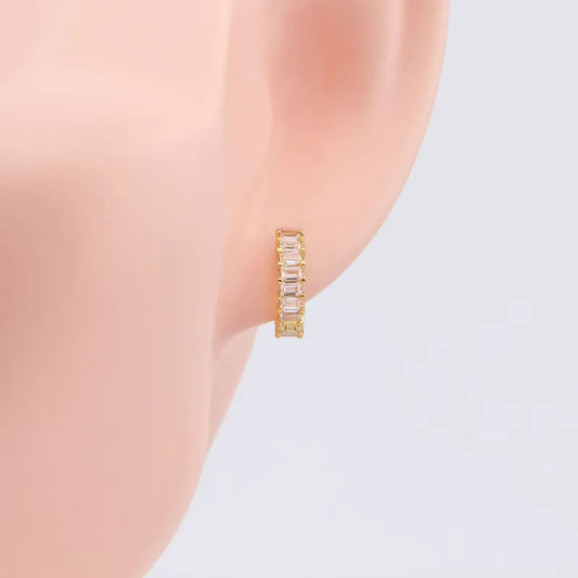 Aretes Dorados Plata Esterlina Circón