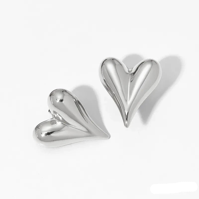 Aretes Corazón Acero Inoxidable