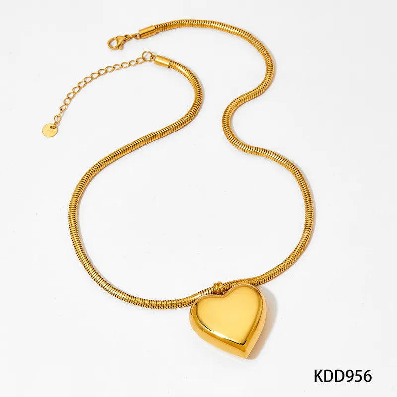 Collar Corazón, Bola, Estrella Acero Inoxidable Chapado En Oro