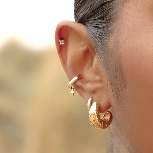 Ear Cuff Estrella Cobre Chapado En Oro