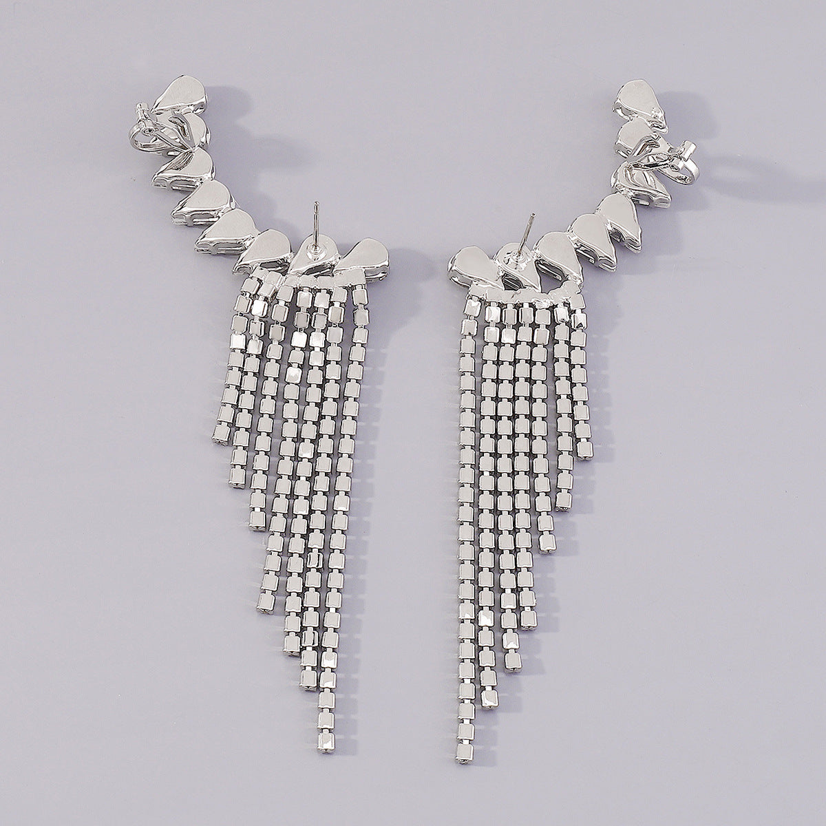 Aretes Plateados Con Clip