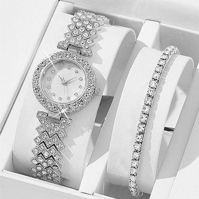 Reloj Redondo Diamantes Imitación