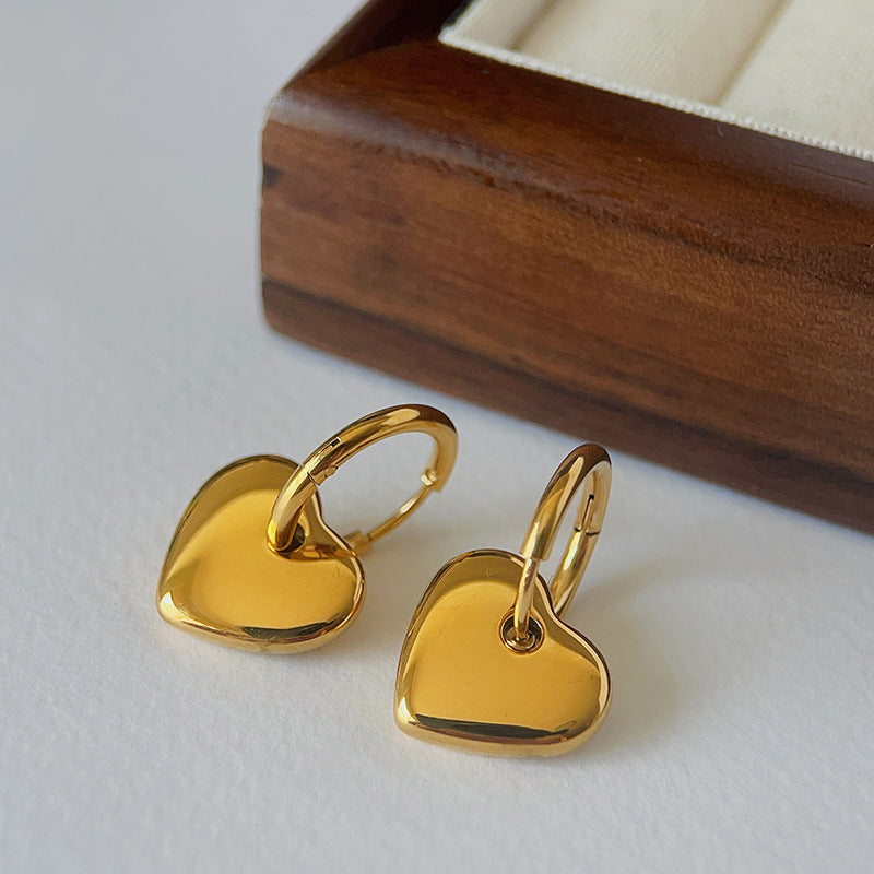 Aretes Corazón Acero Titanio