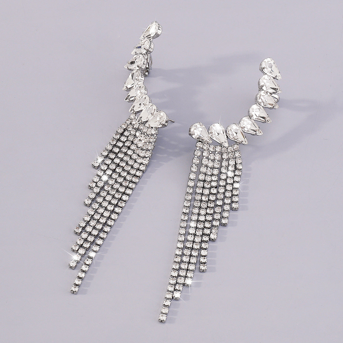 Aretes Plateados Con Clip