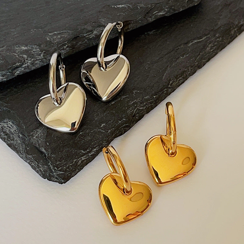 Aretes Corazón Acero Titanio