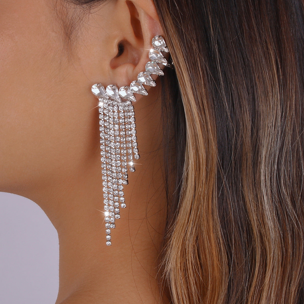 Aretes Plateados Con Clip