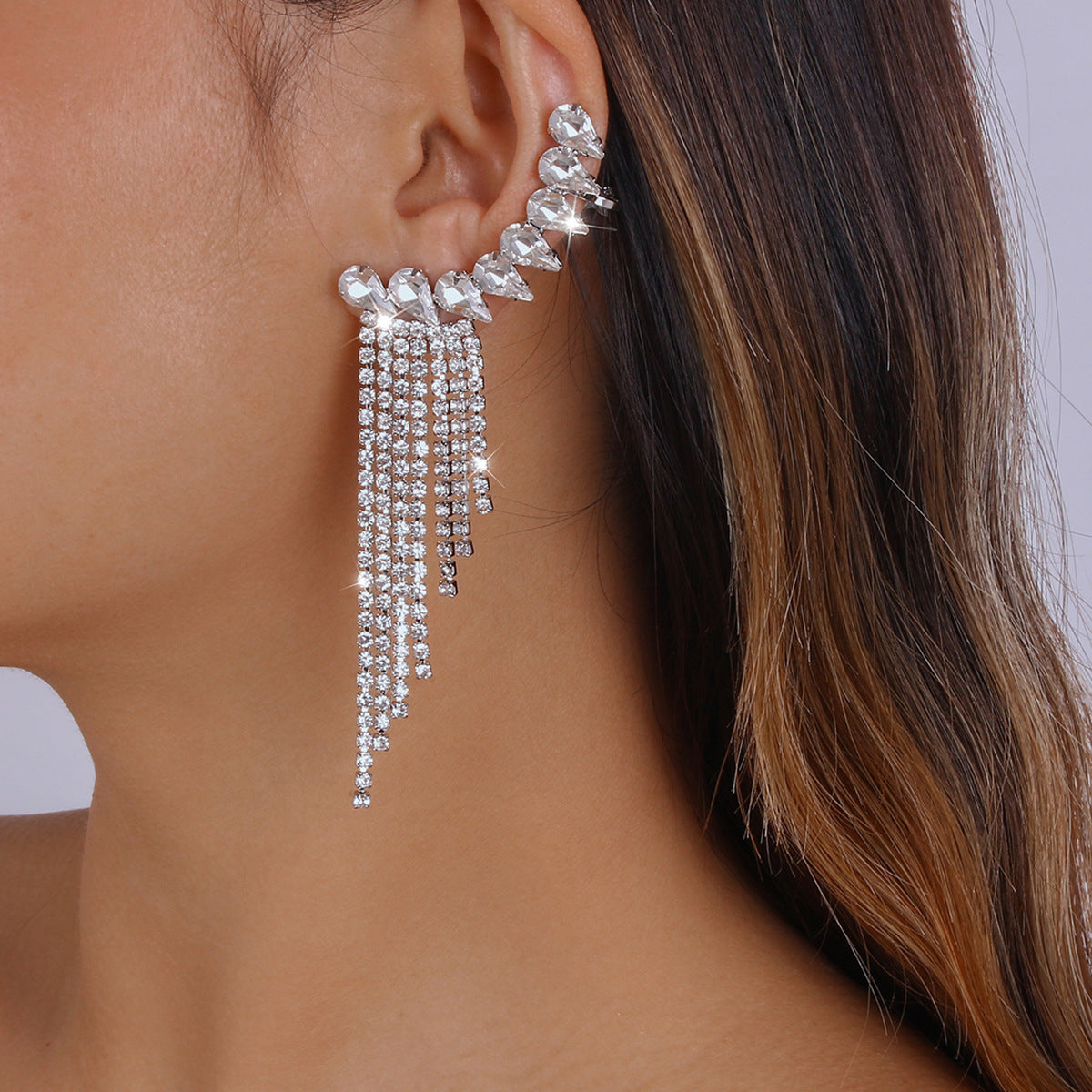 Aretes Plateados Con Clip