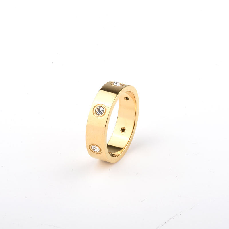 Anillo Zirconias Dorado